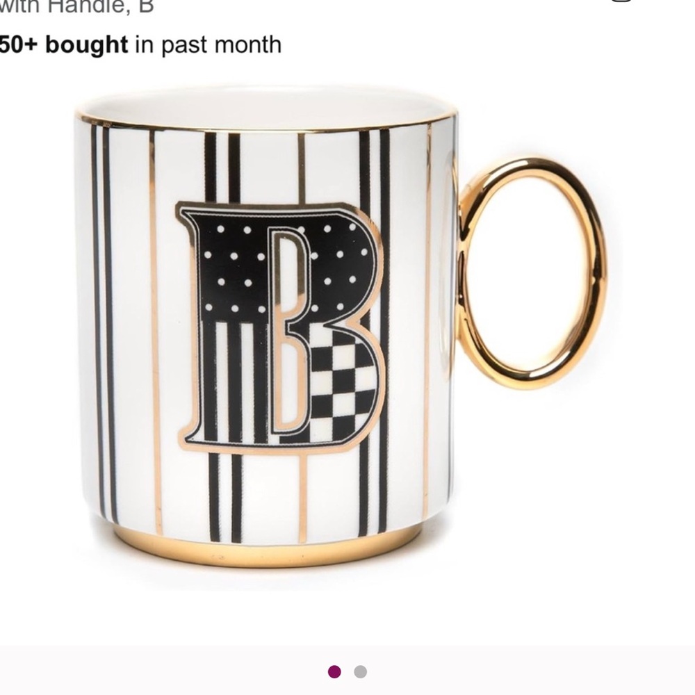 Chic Gold and Black Monogram Mug